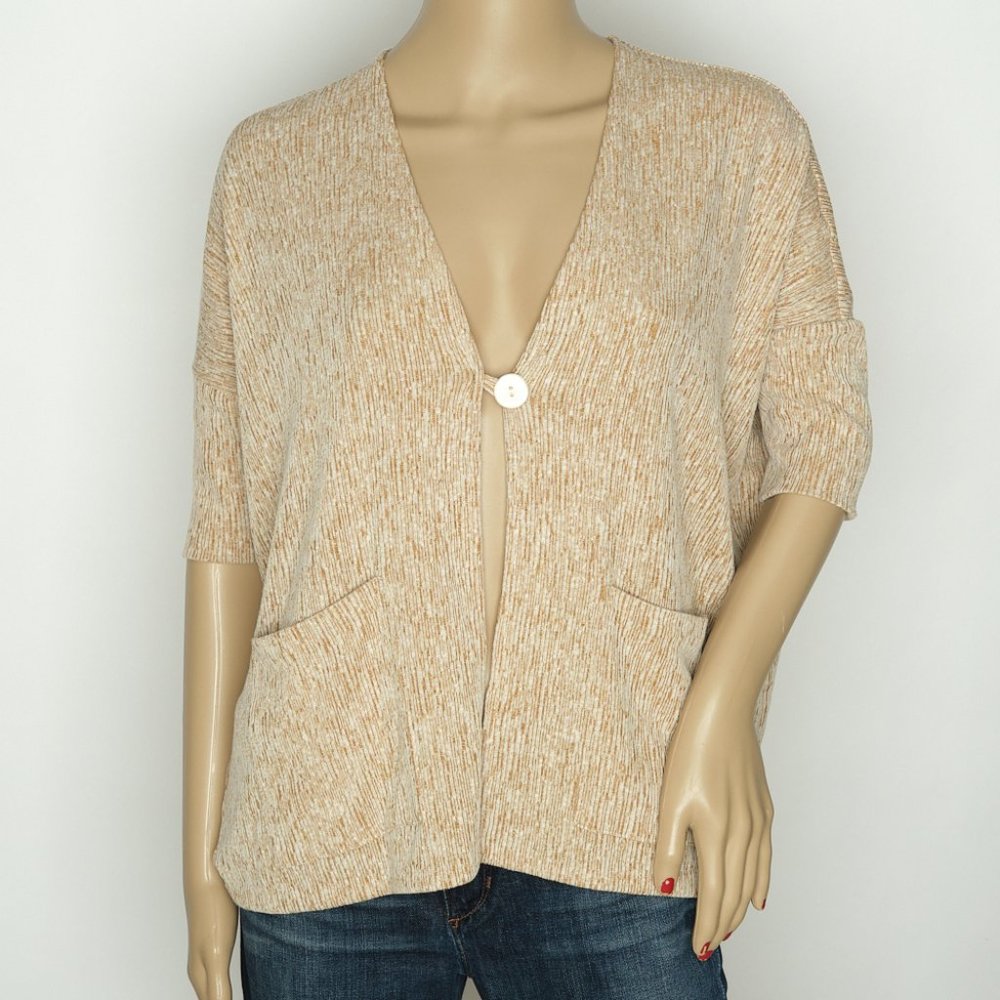 J Jill Pure Jill Linen Lagenlook Boxy Cardigan
